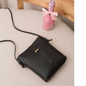Black PU Leather Mini Crossbody Purse